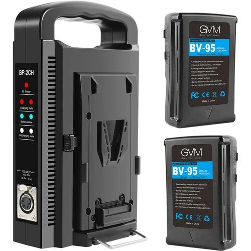 GVM Micro-Series BV-95 Li-Ion V-Mount 2-Battery with Dual Charger Kit