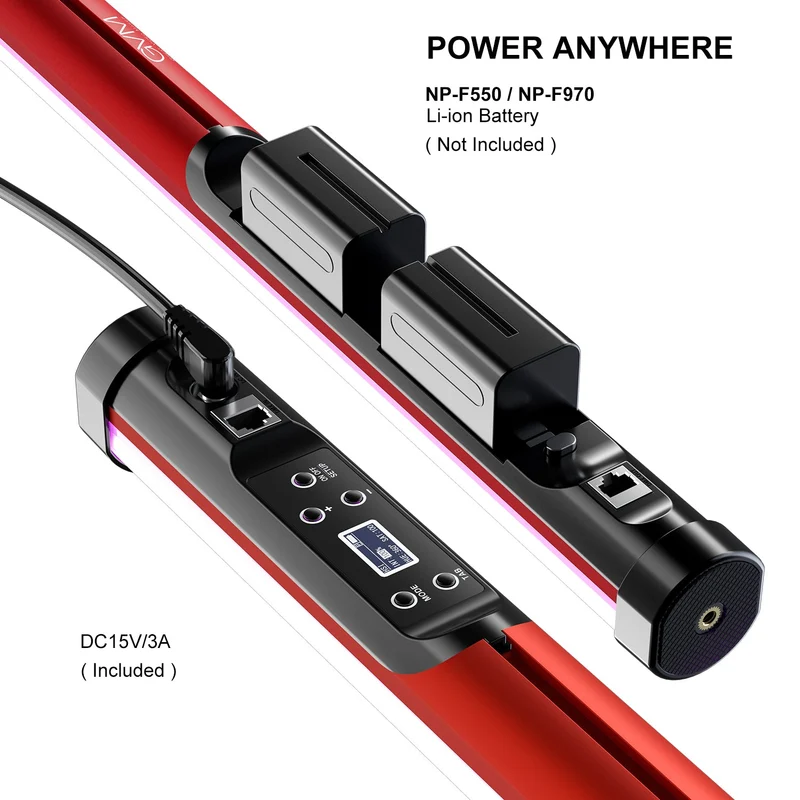 GVM BD45R RGB Tube Light with Softbox, 2 Packs 45W Handheld Wand Light, 48" Full Color LED Tube Light, 2700-10000K Stick Light with APP/DMX Control, 12 Scene Effects, MESH Networking Control Led Video Light