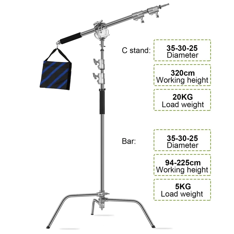 (Open Box) GVM C360 Turtle-Base C-Stand & Grip Arm Kit (10.5')