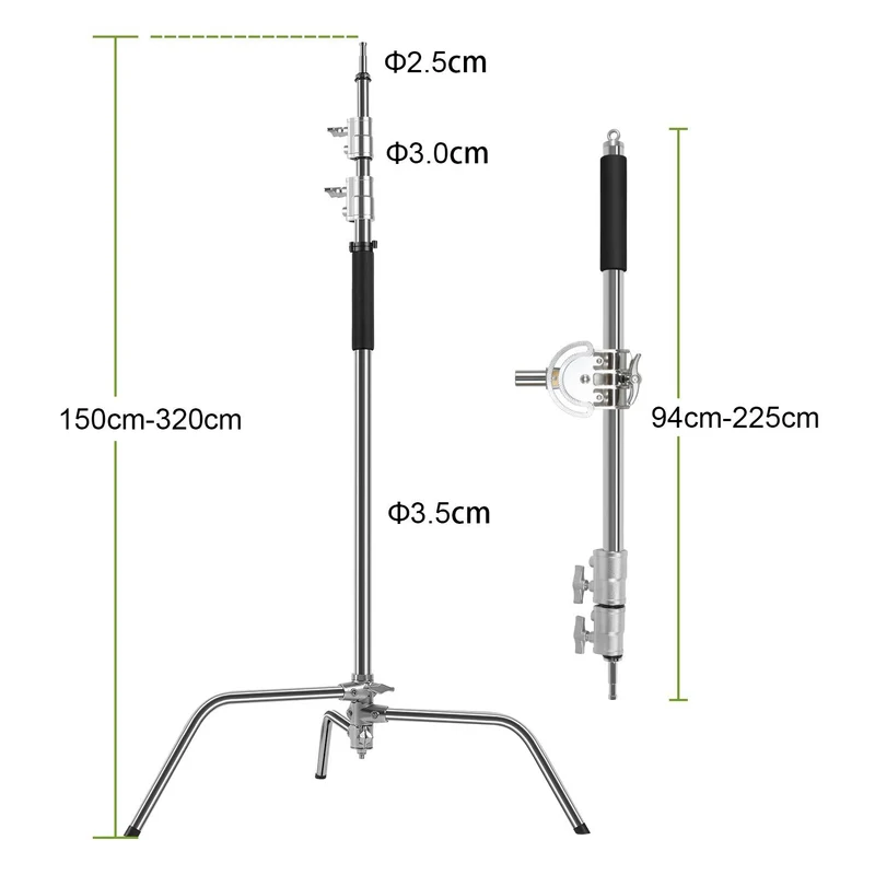 (Open Box) GVM C360 Turtle-Base C-Stand & Grip Arm Kit (10.5')