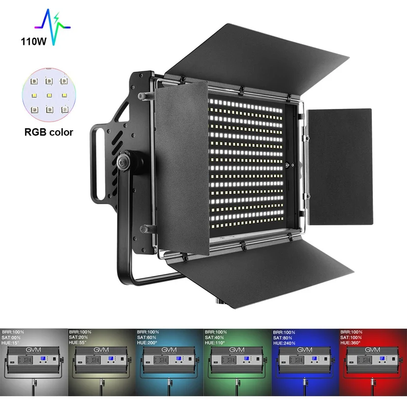 GVM 110S RGB Powerful Bi-color and RGB Video Panel Light