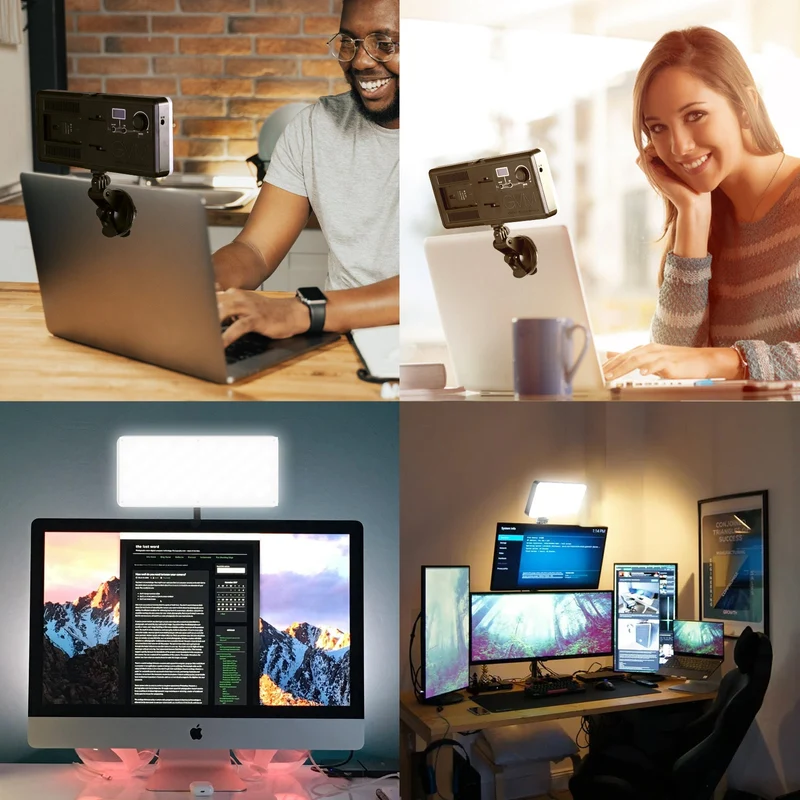 GVM RGB20W On-Camera RGB & Bi-color LED Video Light 2-Light Kit Set with Bluetooth App Control & Power Supplies