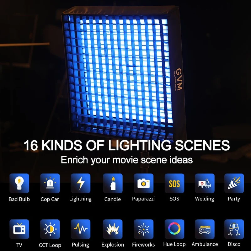 (Open Box) GVM B200C 200W RGB&Bi-Color Flexible LED Light