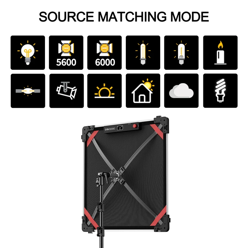 (Open Box) GVM B200C 200W RGB&Bi-Color Flexible LED Light