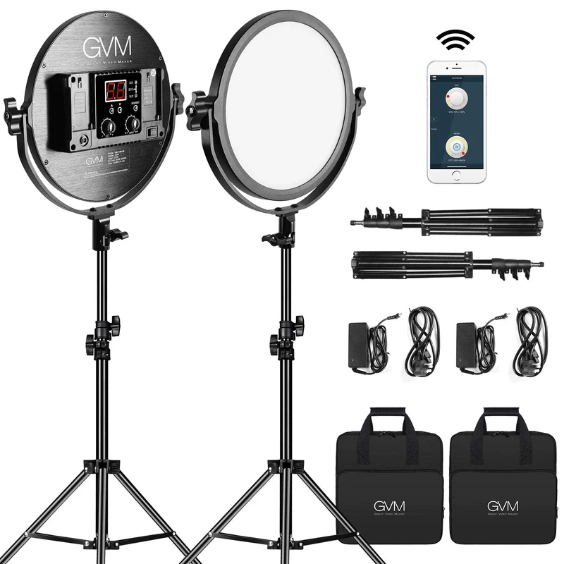 GVM 30W Soft Light Bi-Color LED Key Light 2 lights kit(10")
