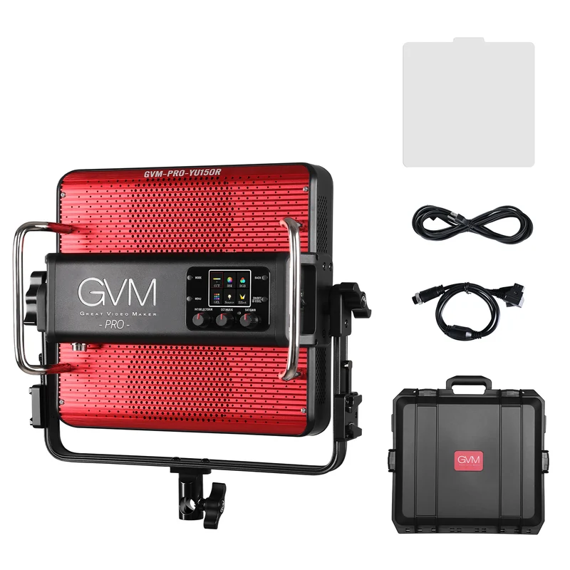 GVM 150W LED Video Light Panel 17200lux/0.5m, Photography Lighting with 2000-10000K, CRI/TLCI 97+, RGB, Gel, 24 Effects, Video Lighting for Filming Camera & Photo Recording with App, DMX, Battery