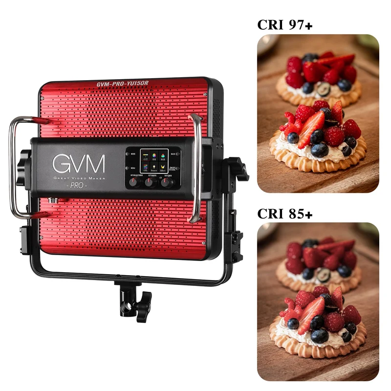 GVM 150W LED Video Light Panel 17200lux/0.5m, Photography Lighting with 2000-10000K, CRI/TLCI 97+, RGB, Gel, 24 Effects, Video Lighting for Filming Camera & Photo Recording with App, DMX, Battery