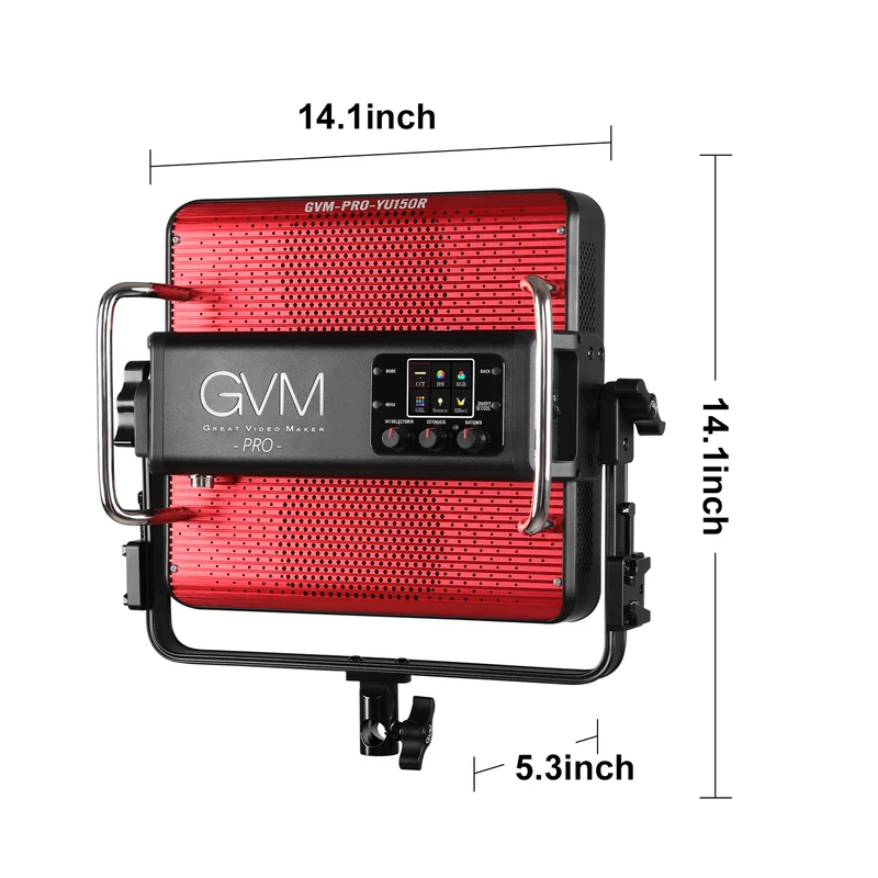 GVM 150W LED Video Light Panel 17200lux/0.5m, Photography Lighting with 2000-10000K, CRI/TLCI 97+, RGB, Gel, 24 Effects, Video Lighting for Filming Camera & Photo Recording with App, DMX, Battery