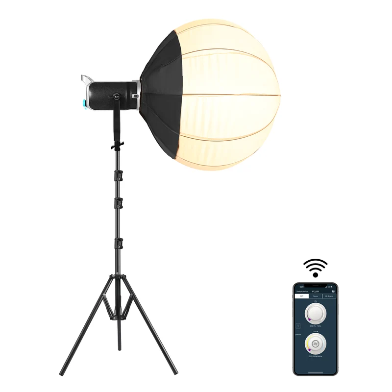 GVM SD300D Bi-Color LED Video Spotlight Kit with Stand and Lantern Softbox
