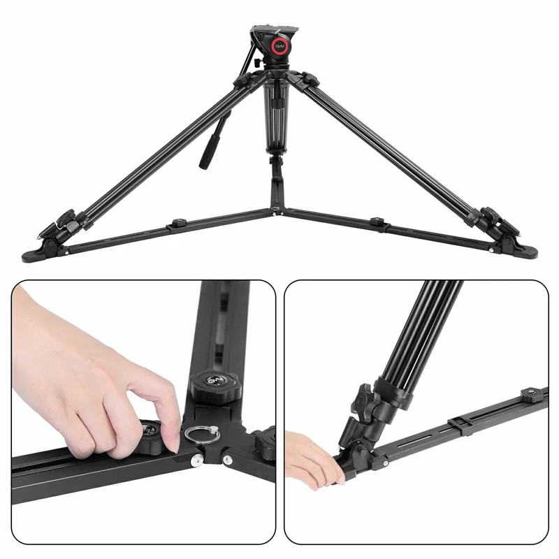 GVM 7017D Aluminum Video Tripod with Fluid Head System