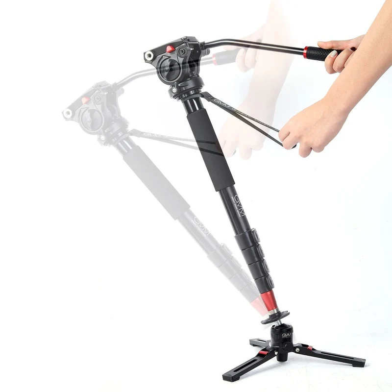 GVM G175 Alluminum Alloy 5-Section Monopod with Video Fluid Head
