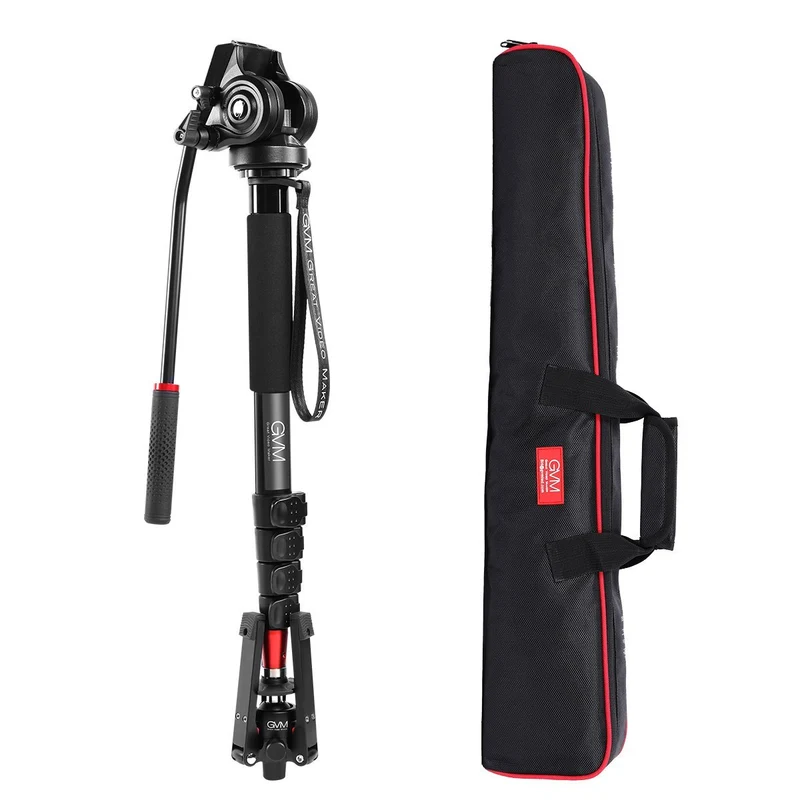 GVM G175 Alluminum Alloy 5-Section Monopod with Video Fluid Head