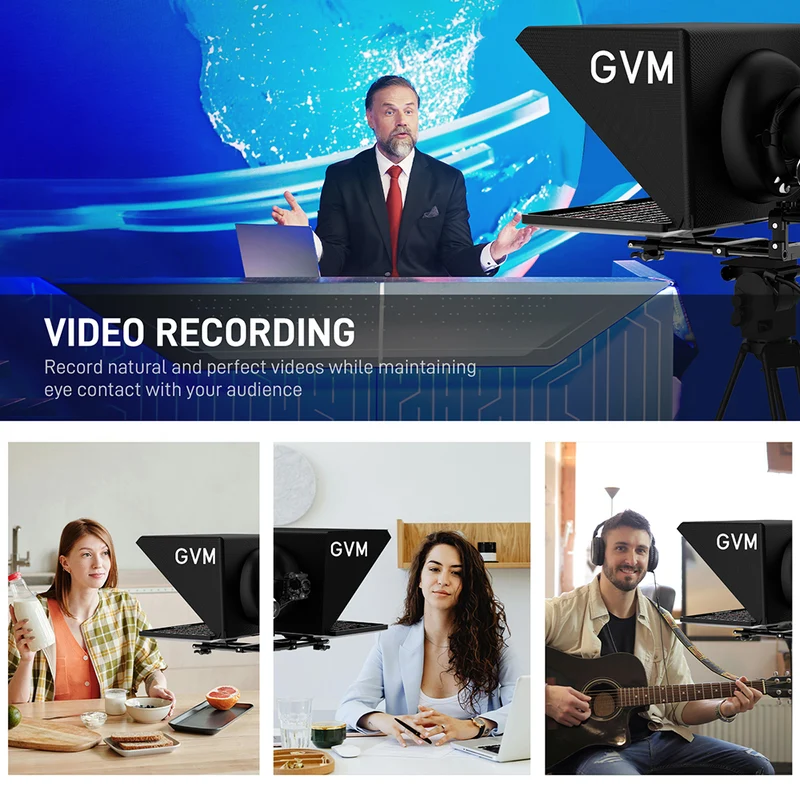 Gvm Teleprompter Travel Kit With 18.5 Android All In One Monitor And Flight Case
