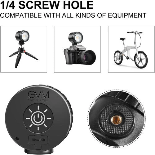 GVM Mini Waterproof RGB LED On-Camera Light