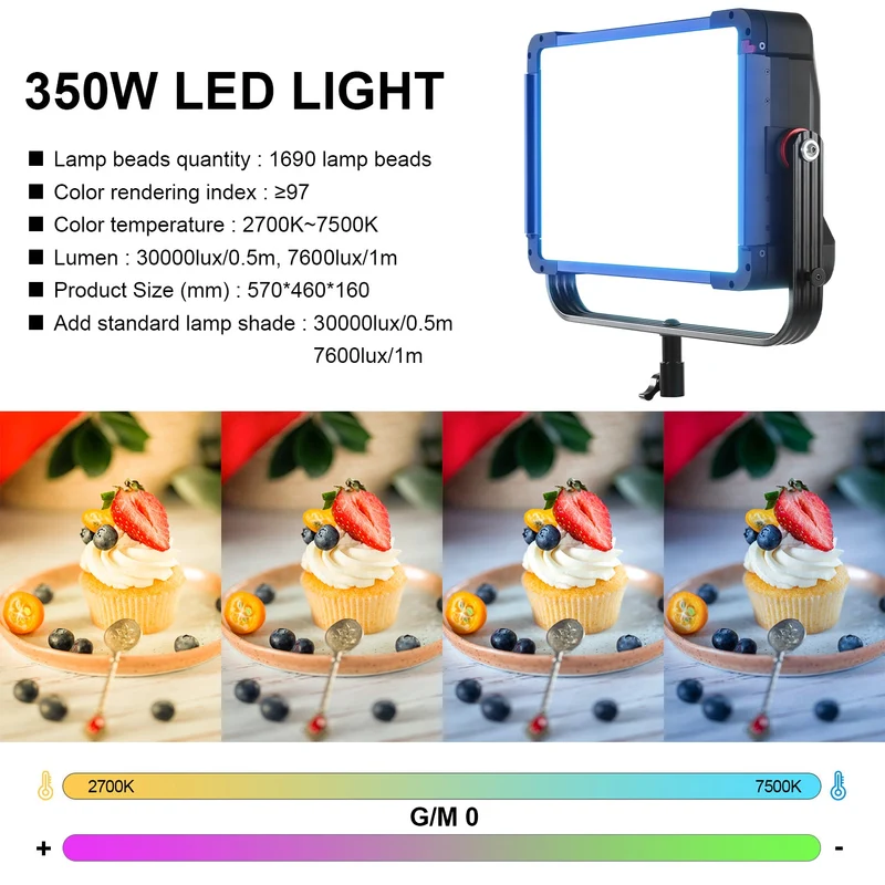 GVM YU300R Led Video Lights Panel Rgb And Bi-Color Studio Light