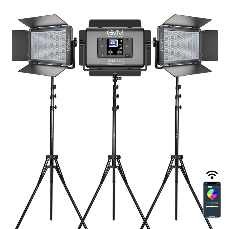 GVM-1500D 75W Powerful Bi-color and RGB Video Panel Light