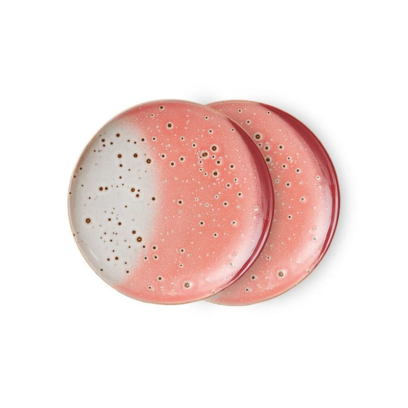 70's Ceramics: Kuchenteller Lychee, Set von 2