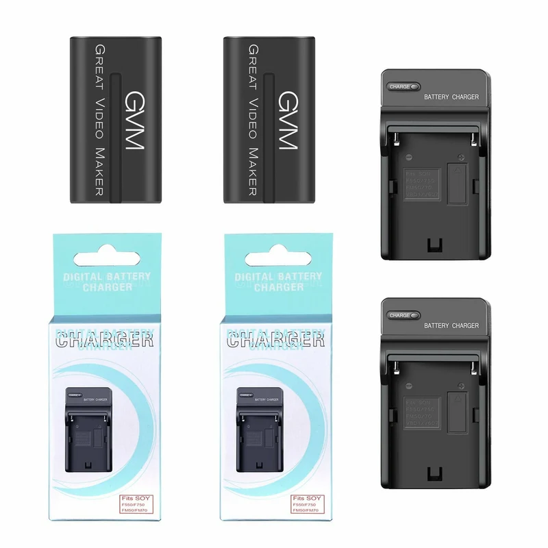 (Open Box)GVM NPF 750 Li-ion Replacement Batteries and Chargers