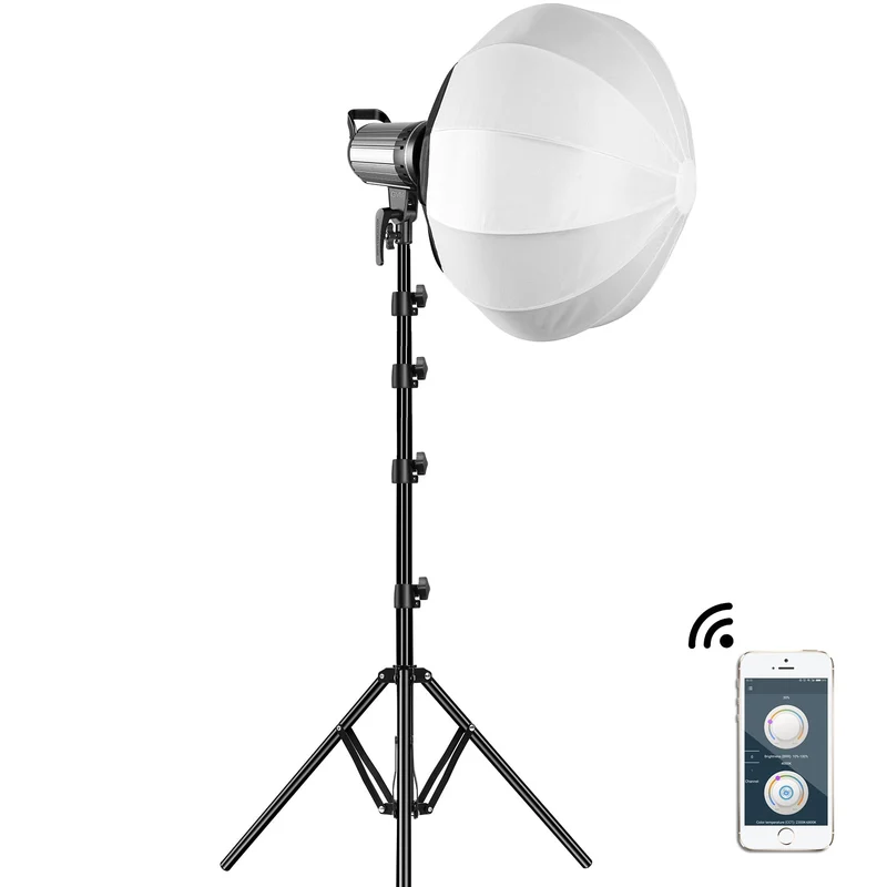GVM-G100W 90W High Power LED Spotlight Bi-Color Studio Lighting Kit with Lantern Softbox