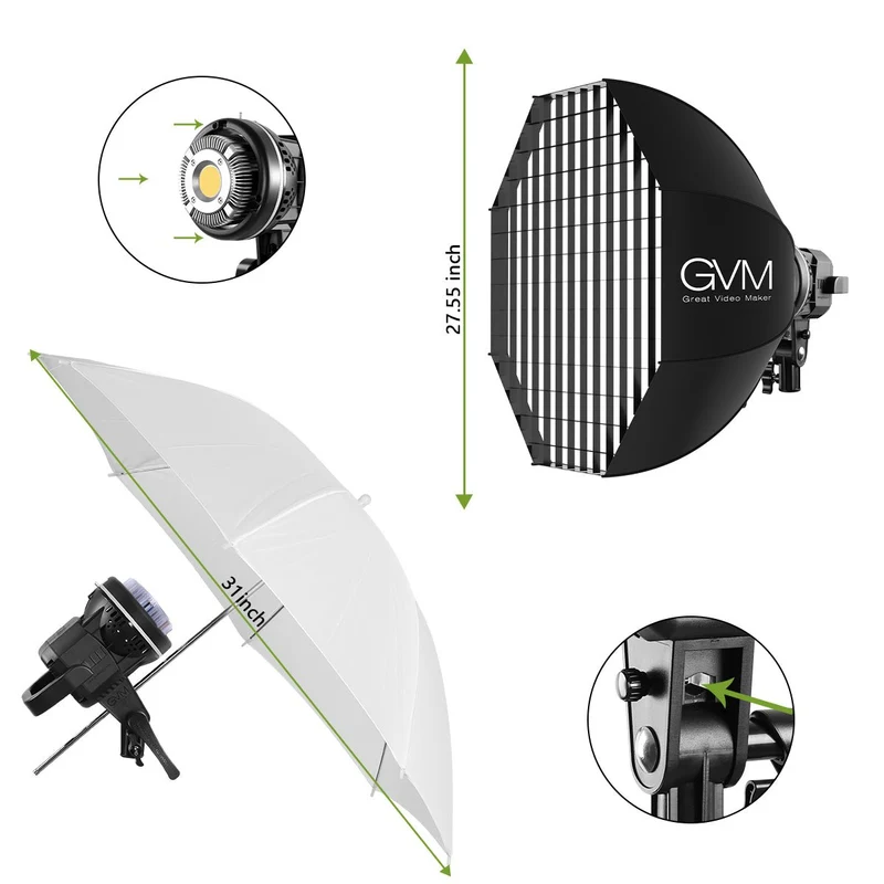 GVM P80S Spotlight Studio LED Video Light