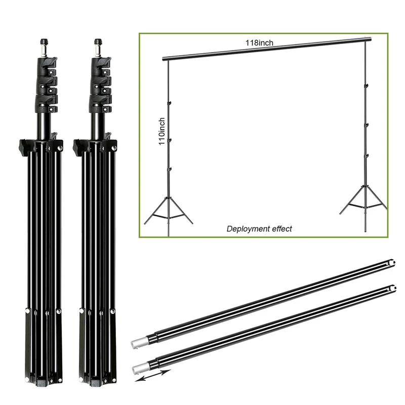 GVM P80S Spotlight 4-Light Kit with Umbrellas, Softboxes, and Backdrops