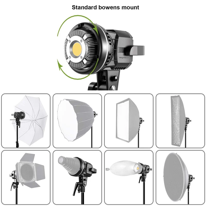 GVM P80S Spotlight 4-Light Kit with Umbrellas, Softboxes, and Backdrops