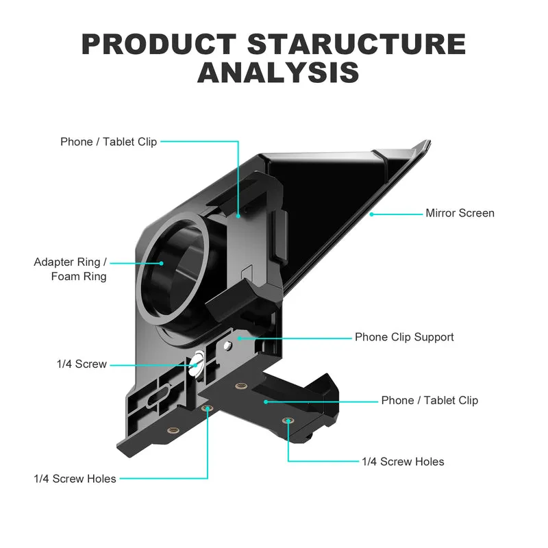 GVM TQ-S Teleprompter for iPad Tablet & Smartphone with Bluetooth APP Control
