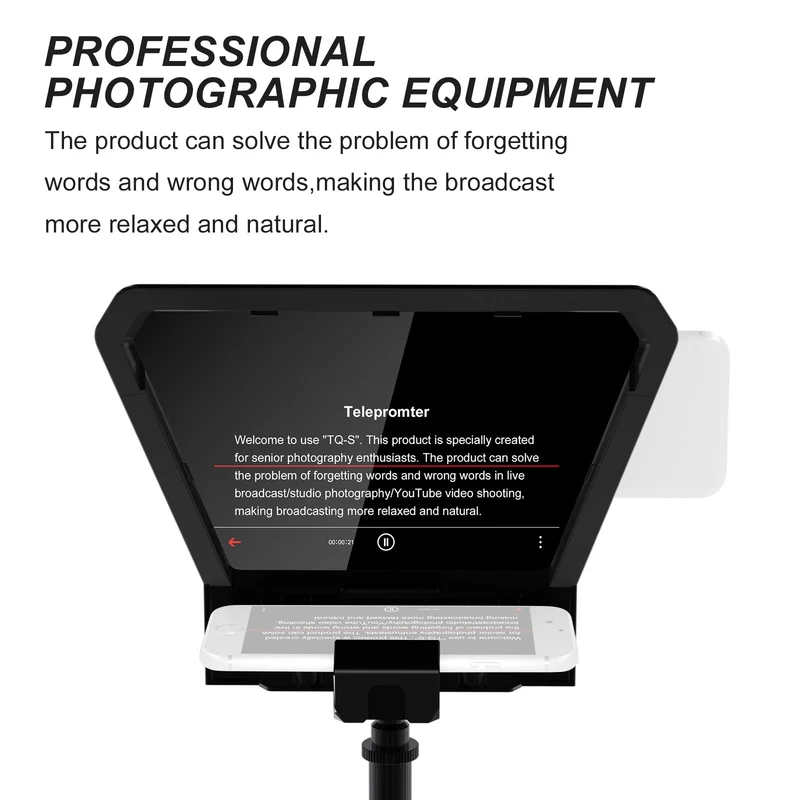 GVM TQ-S Teleprompter for iPad Tablet & Smartphone with Bluetooth APP Control