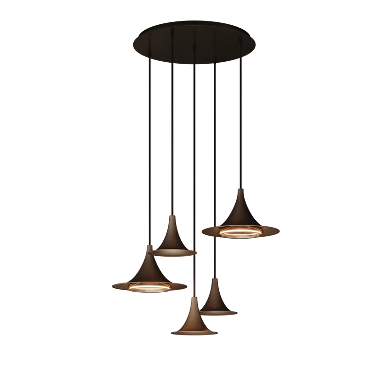 6720 - Arezzo Pendelleuchte rund Ø50cm Platinum - 5 Lichter