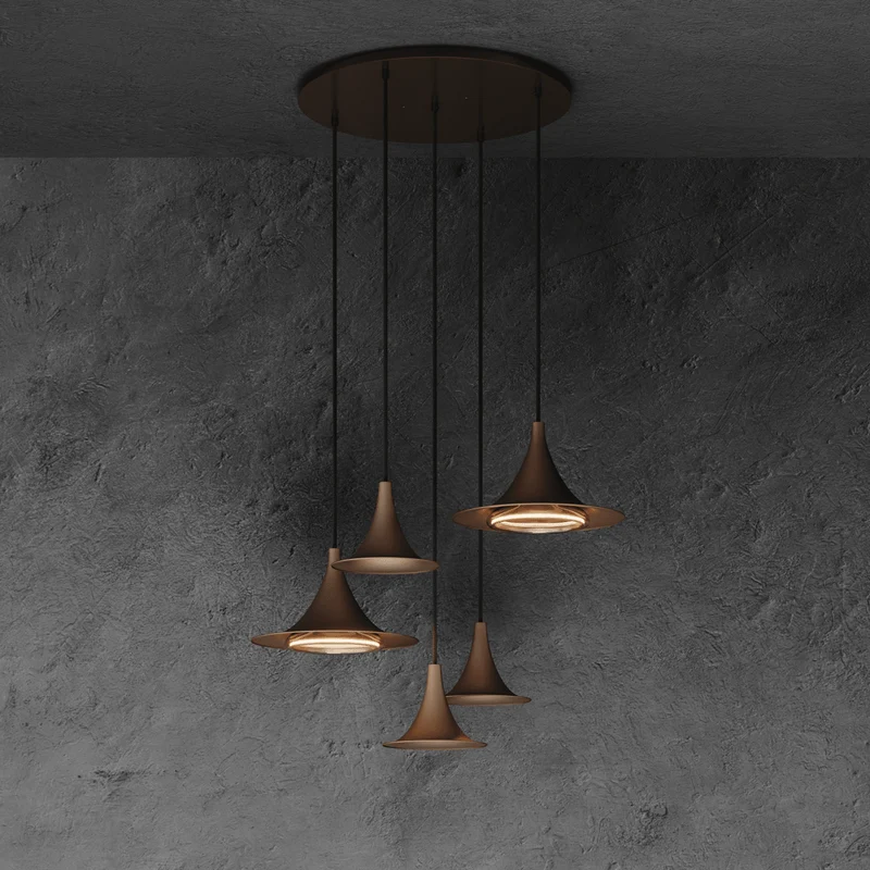 6720 - Arezzo Pendelleuchte rund Ø50cm Platinum - 5 Lichter