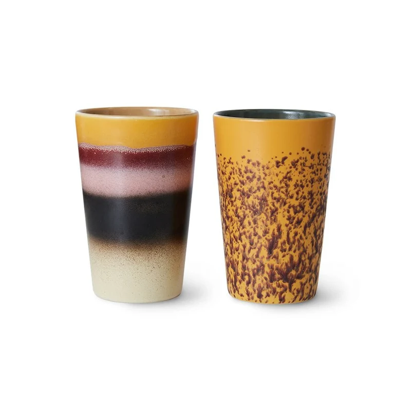70's Ceramics: Teetassen Beach Set von 2, 475 ml