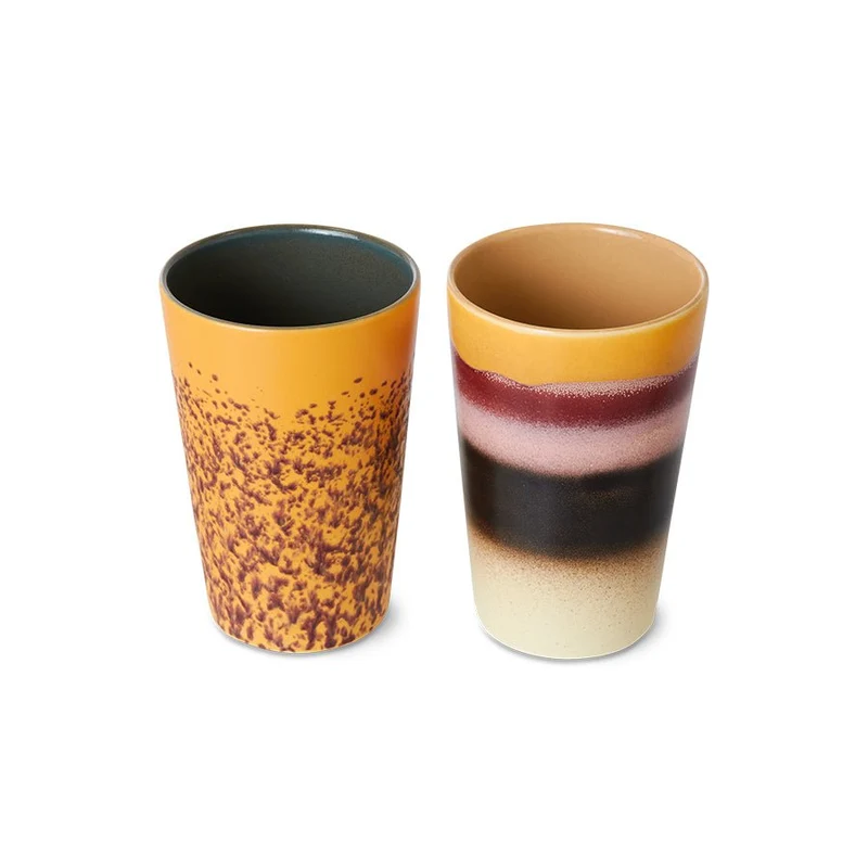 70's Ceramics: Teetassen Beach Set von 2, 475 ml