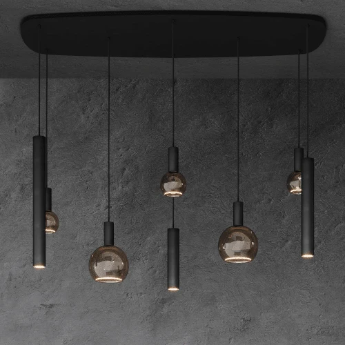 4311 - Riva Pendelleuchte Dänisch oval 145cm - 8 Leuchten