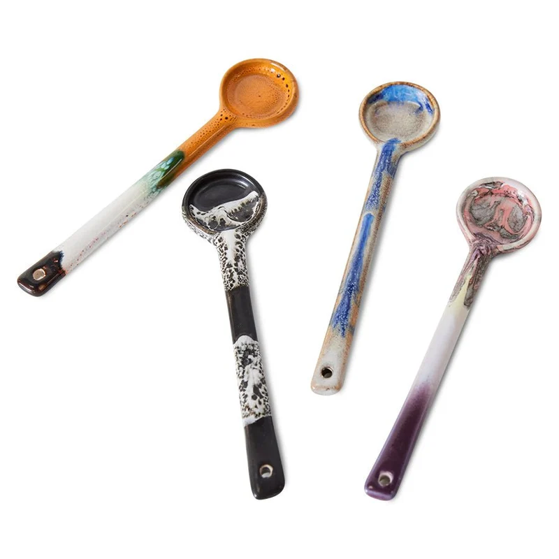 70's ceramics: Löffel Force, Set von 4