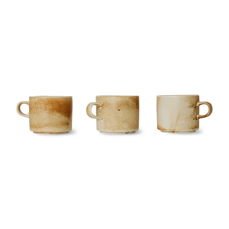 Chef Ceramics: Tasse und Untertasse Rustic, Creme/Braun, 220ml