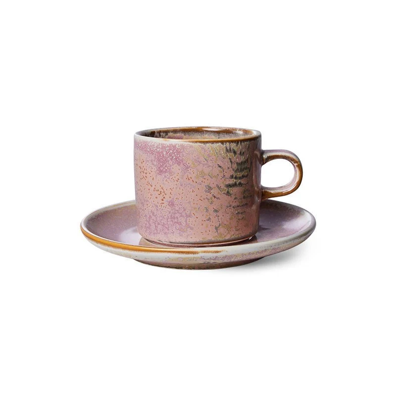 Chef Ceramics: Tasse und Untertasse Rustic, Pink, 220ml