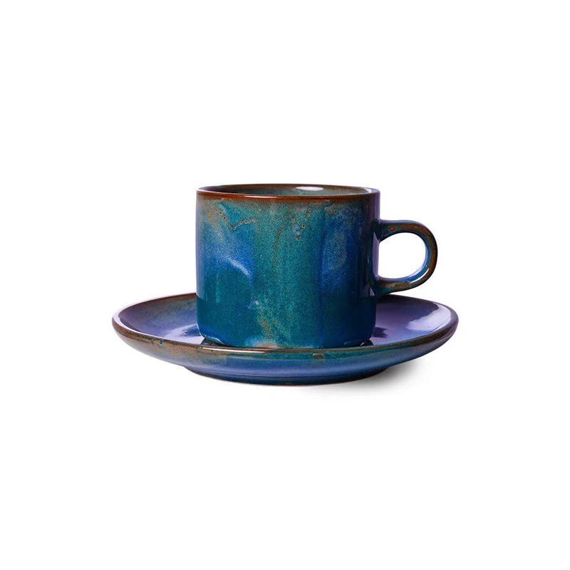 Chef Ceramics: Tasse und Untertasse Rustic, Blau, 220ml