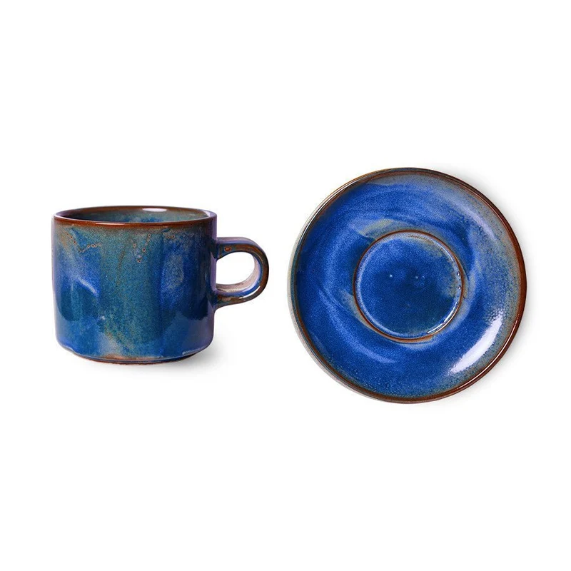 Chef Ceramics: Tasse und Untertasse Rustic, Blau, 220ml
