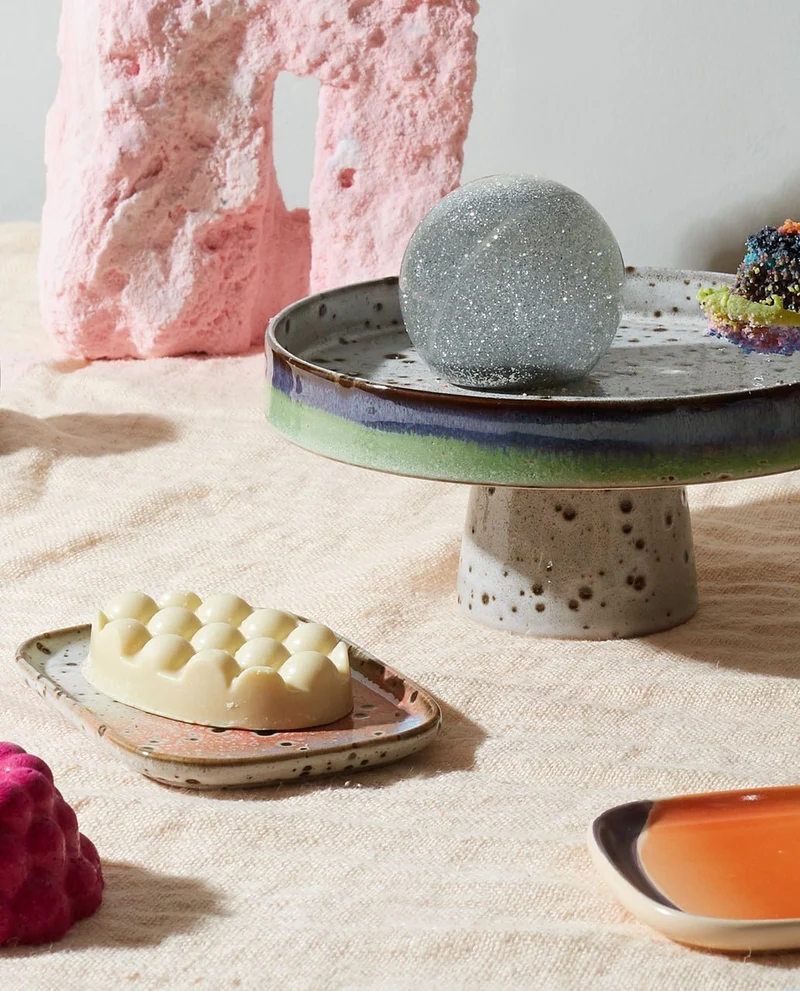 70's Ceramics: Schale auf Sockel Comet