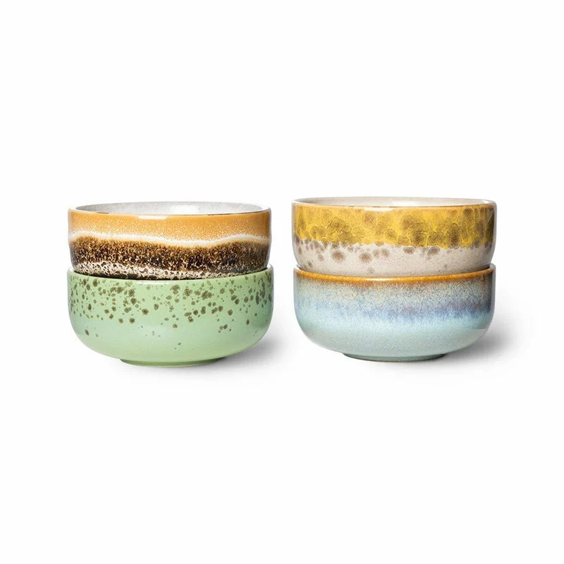 70's Ceramics: Schale Castor Set von 4, 110ml