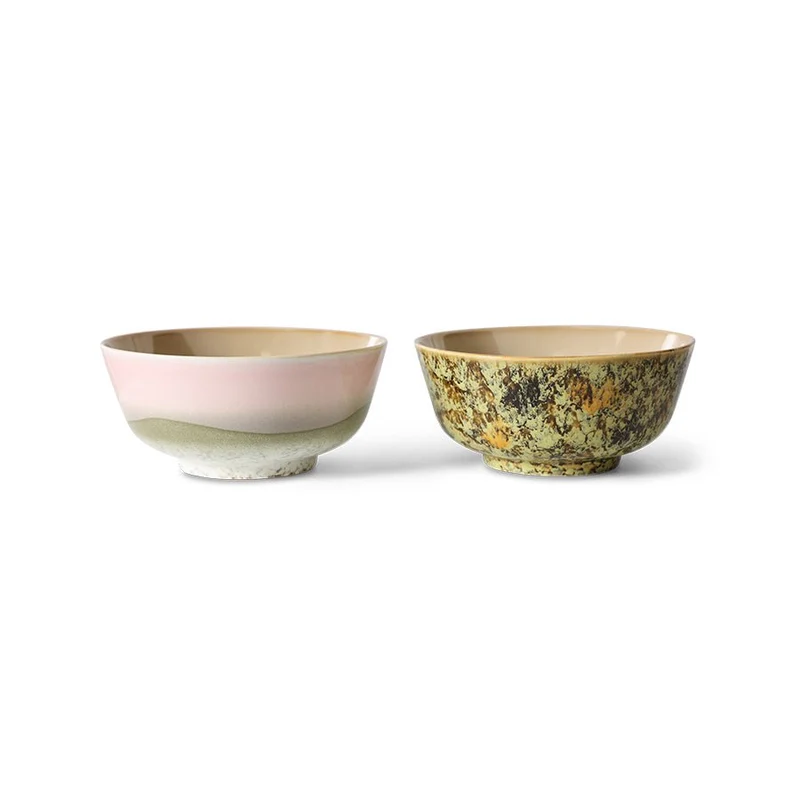 70's ceramics: Schüsseln Ramen, Set von 2