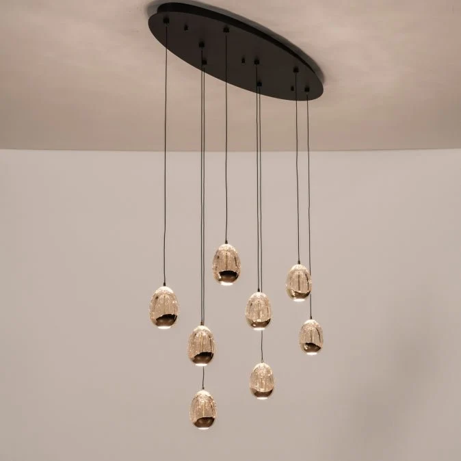 Pendelleuchte Golden Oval 8er