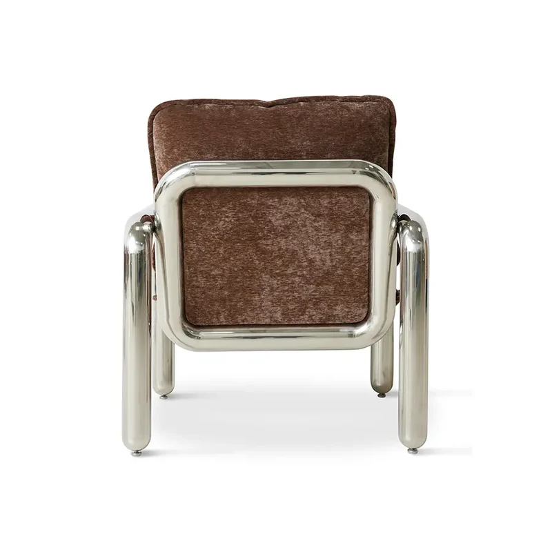 Chrome Lounge Sessel Samt Braun – HKliving