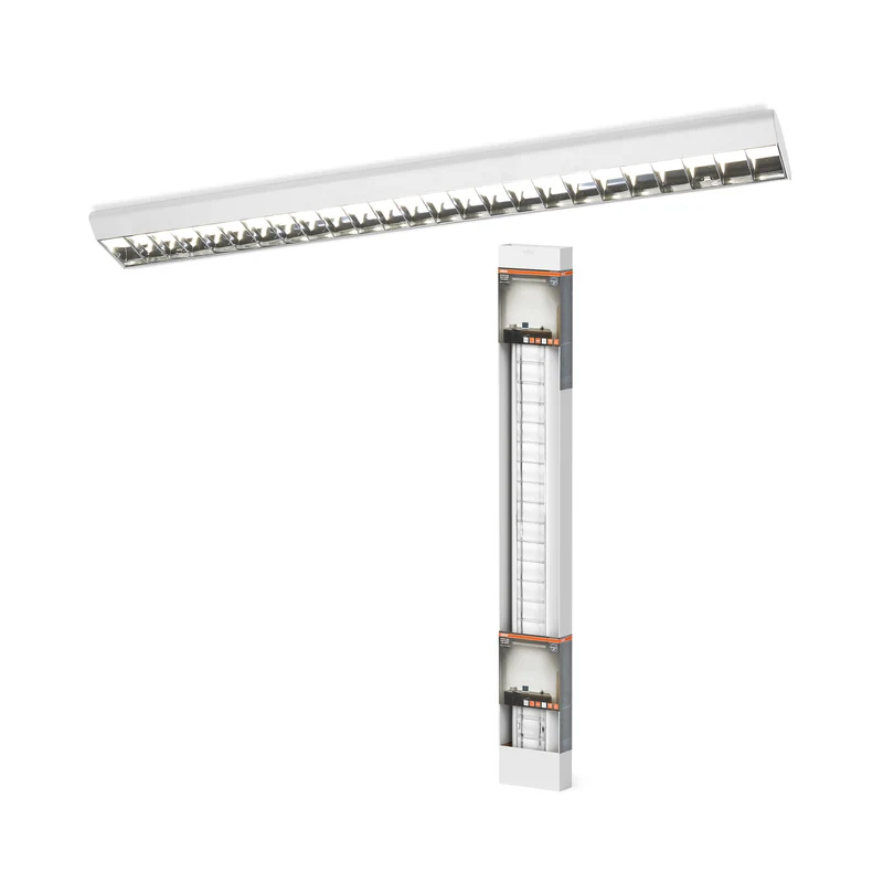 OSRAM OFFICE LINE GRID CURVE Büro-Deckenleuchten, 1.2m, 40W, 4000K, Kaltweiß, Dimmbar, Weiß