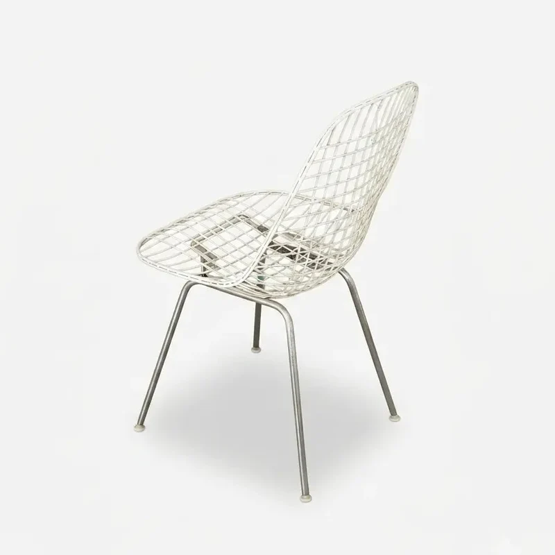 Vintage Eames Wire Chair DKX – Drahtgitterschale weiß, Herman Miller