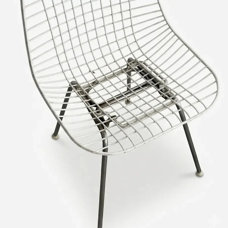 Vintage Eames Wire Chair DKX – Drahtgitterschale weiß, Herman Miller