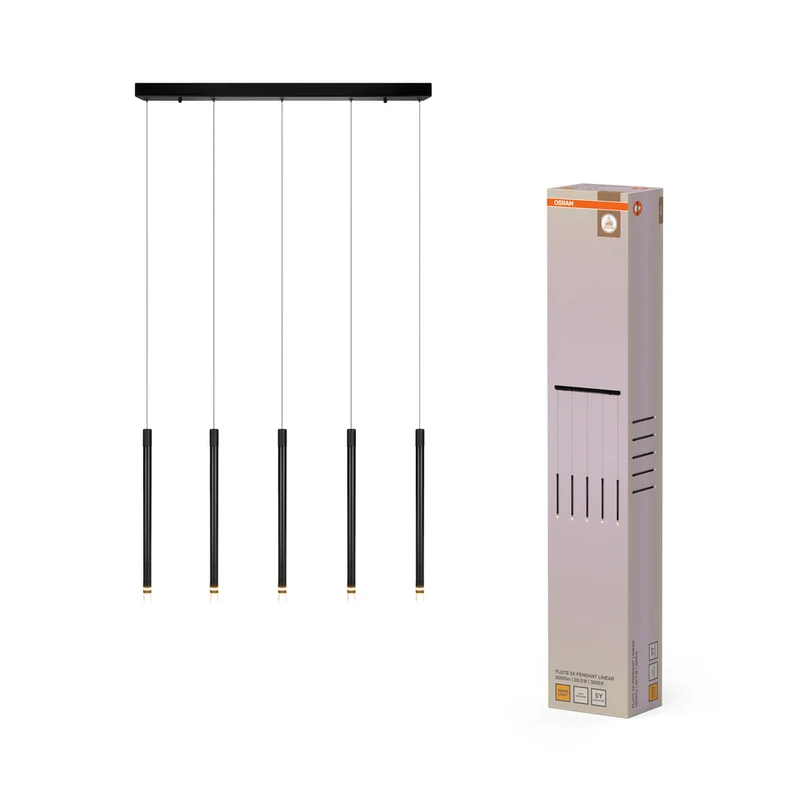 OSRAM DECOR Flute Pendelleuchte Linear 28.5W 930 Schwarz