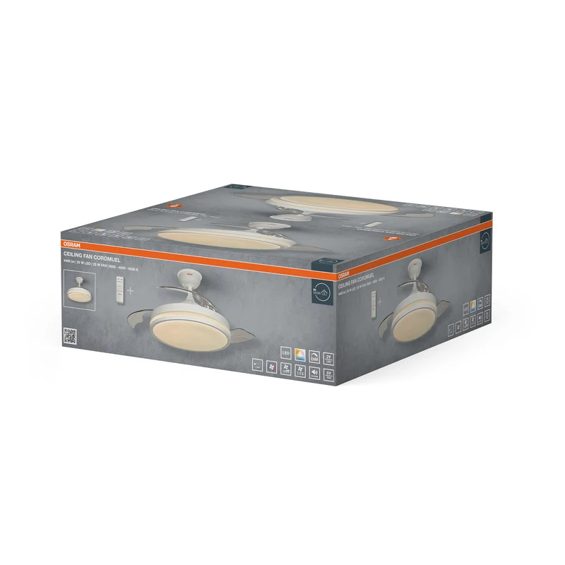 OSRAM LED Deckenventilator Coromuel, Weiß, 60W, 1065mm, 3000/4000/6500, CCT