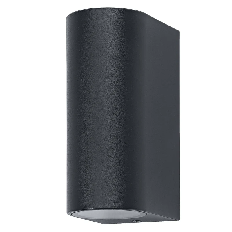 OSRAM Außenwandleuchte, Außenwandleuchte, Dark Grey, GU10, 2x5 W max. , IP54, Glas, 25. 000 h Lebensdauer, Carbon Fibre nylon, IK06