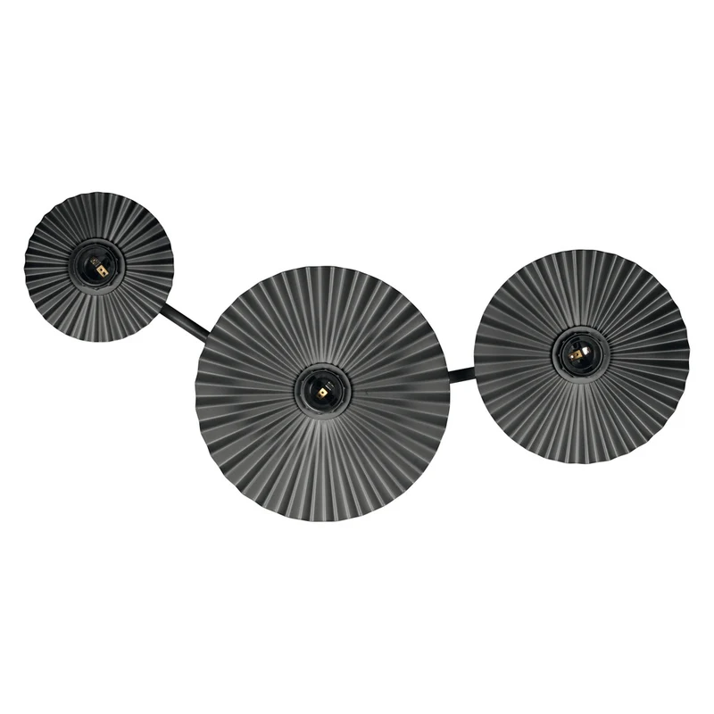 OSRAM DECOR Plisse Wandleuchte 3xE27 Dunkelgrau